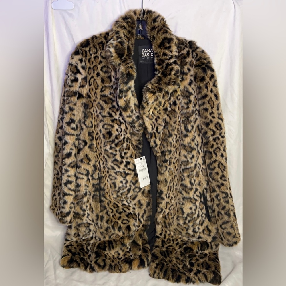 Cheetah faux fur coat